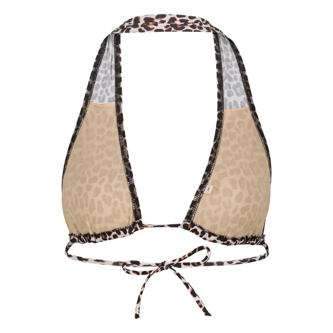 L'Idéal Leopard Bikini-Oberteil | Braun