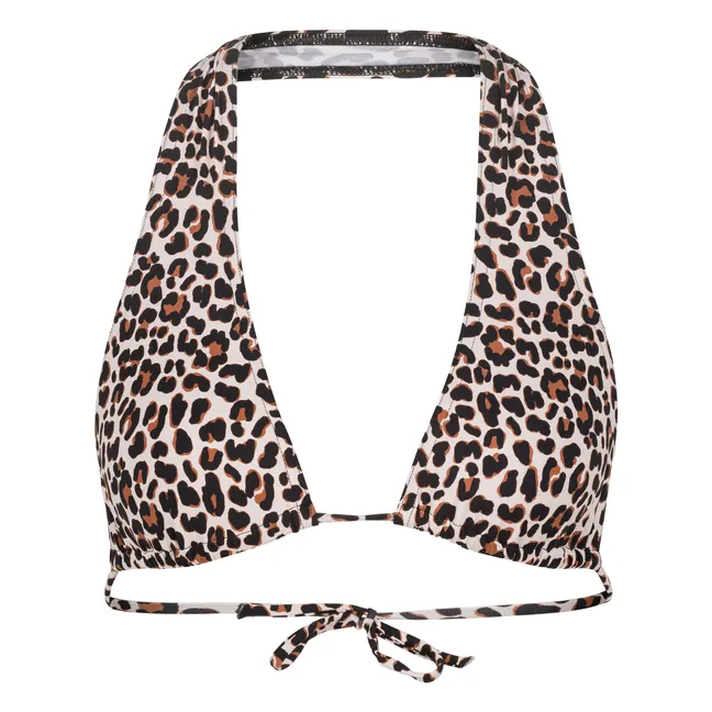 L'Idéal Leopard Bikini-Oberteil | Braun