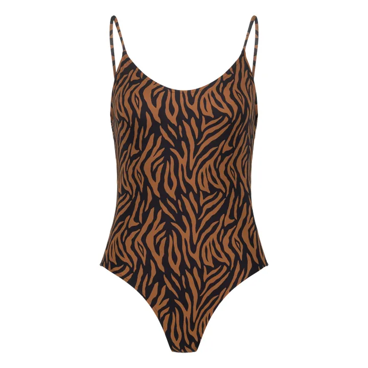 Maillot 1 Pièce L'Artistique Zèbre | Marron- Image produit n°0