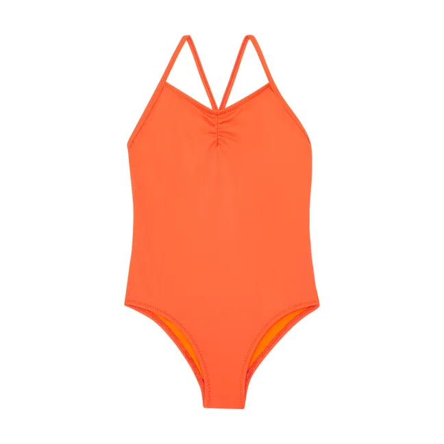 One-Piece Swimsuit with Crossed Straps | Orange