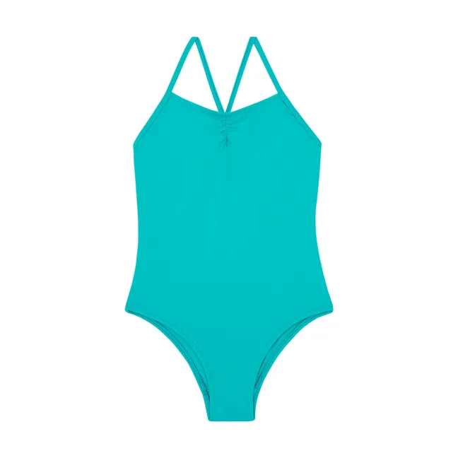 One-Piece Swimsuit with Crossed Straps | Turquoise