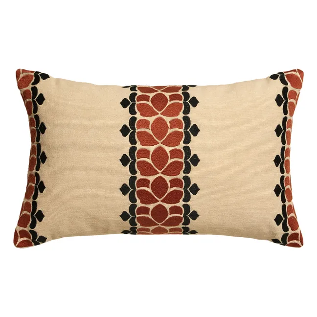 Cuscino ricamato Flore | Terracotta