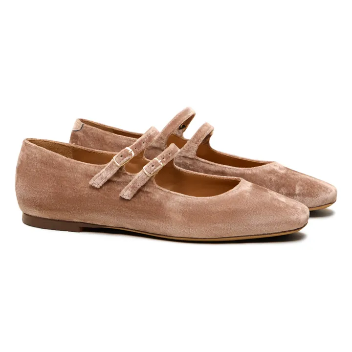Bailarinas n°128 Velours | Rosa empolvado- Imagen del producto n°0