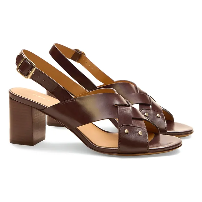 Sandalen n°688 Leder | Ebenholz