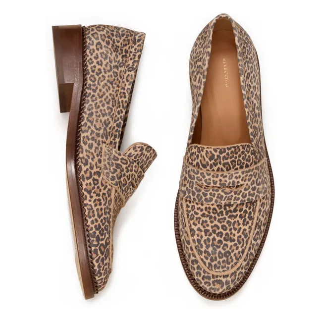Mocassini n°82 Pelle stampata | Leopardo