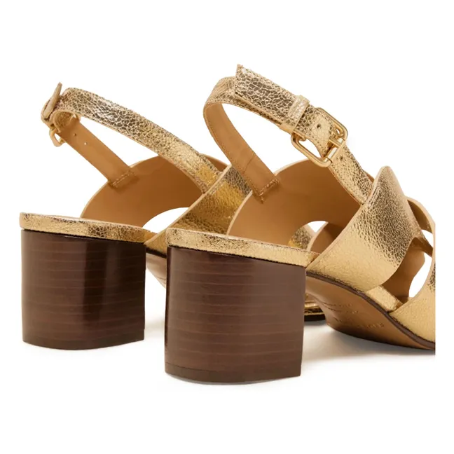 Sandali n°551 in pelle craquelé | Dorato