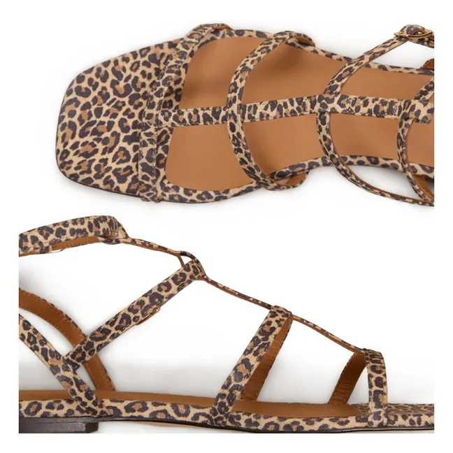 Sandalen n°210 Bedrucktes Leder | Leopard