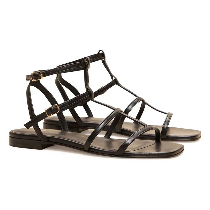 Sandales n°210 Cuir | Noir- Image produit n°0