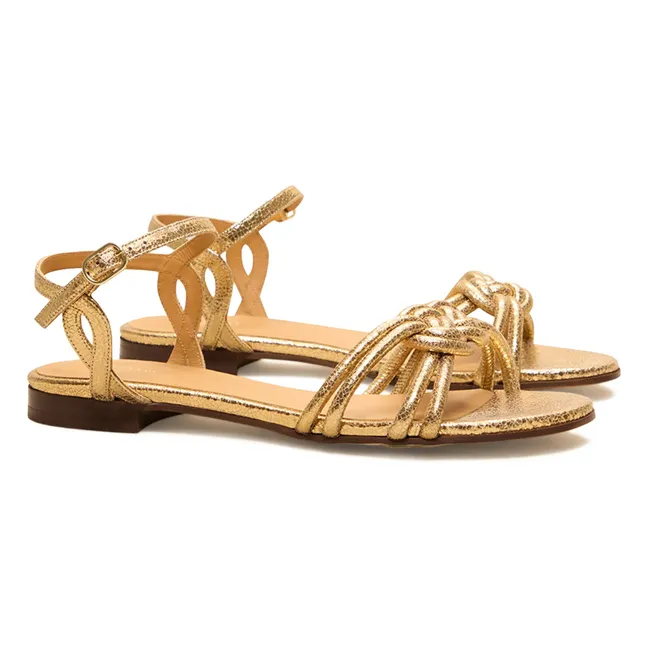 Sandalias n°112 Piel Craquelé | Dorado