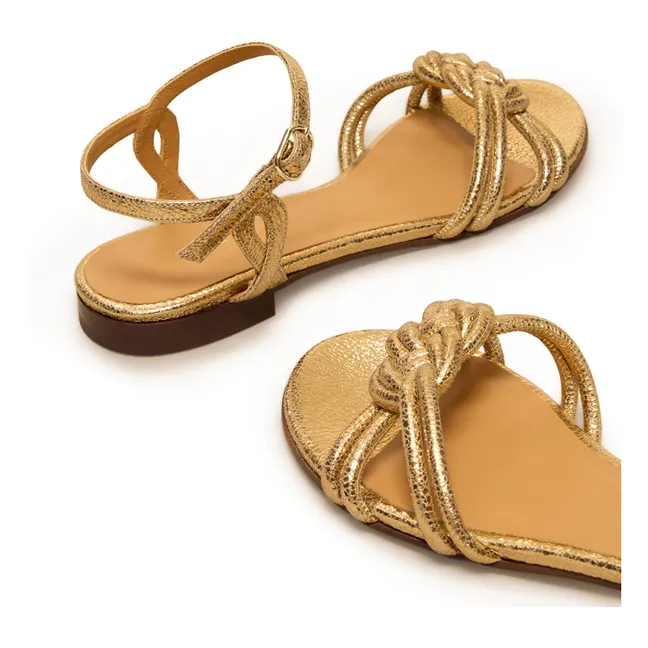 Sandalias n°112 Piel Craquelé | Dorado