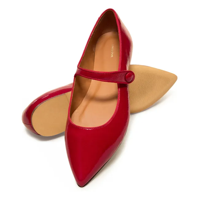 Ballerine n°144 Pelle verniciata | Rosso