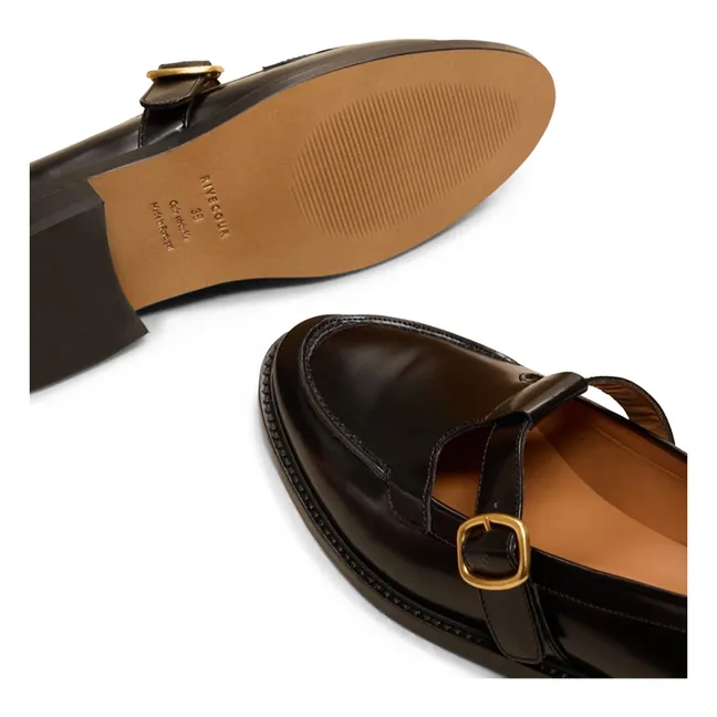 Mocasines n°84 Piel glacé | Negro