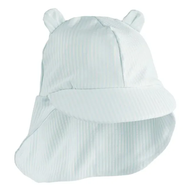 Senia Seersucker Recycled Fiber Cap | Light blue