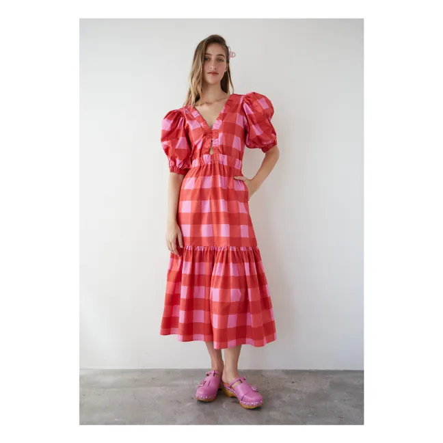 Kleid Joy Kariert | Rot