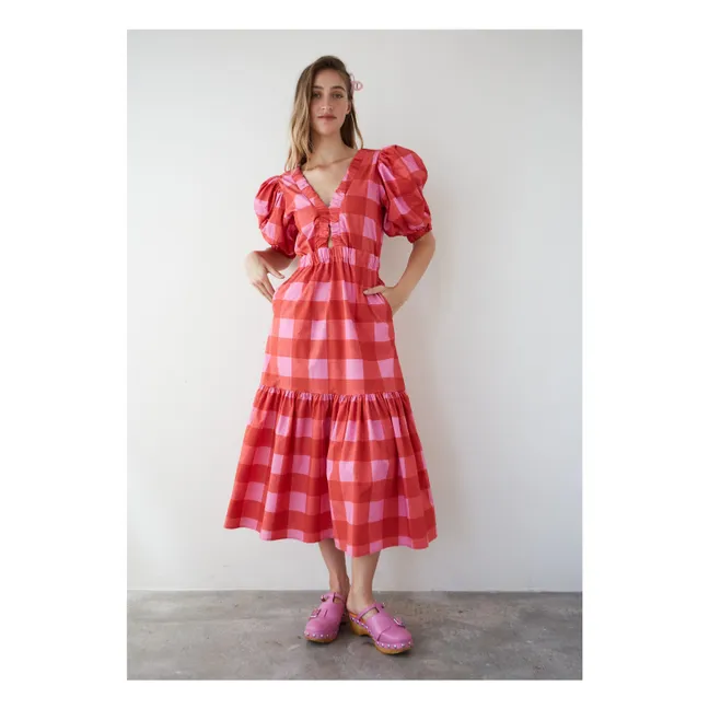 Kleid Joy Kariert | Rot