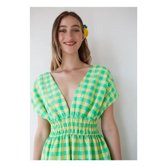 Kleid Caricia Kariert | Grün