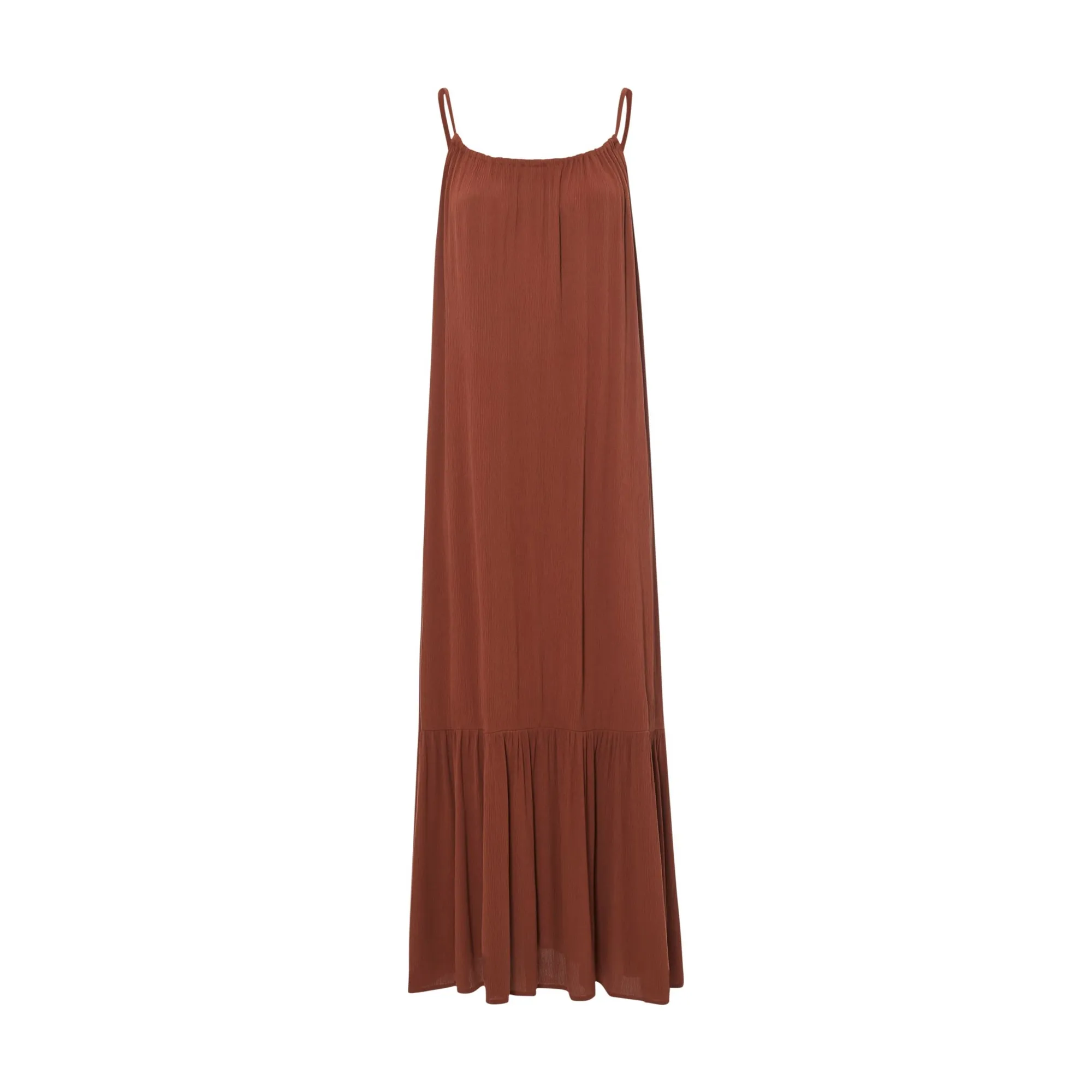 Alma Deia Brown Viscose Halter Maxi Dress