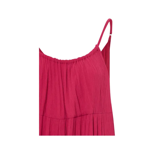 Viscose Halter Maxi Dress | Fuchsia