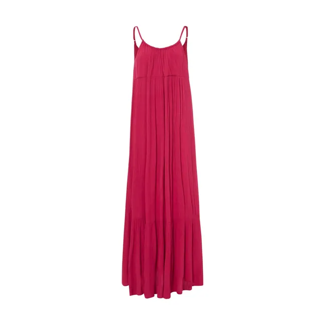 Viscose Halter Maxi Dress | Fuchsia
