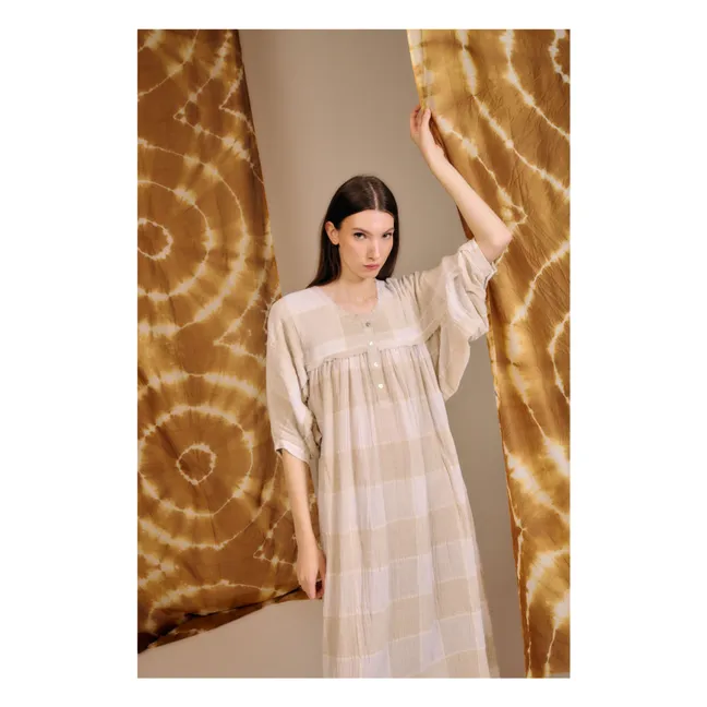 Kleid Sisalde Leinen und Baumwolle | Sandfarben