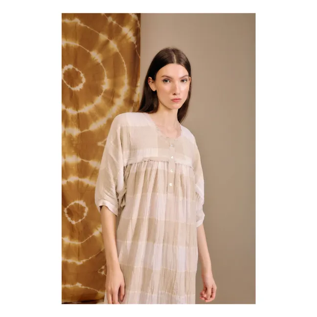 Kleid Sisalde Leinen und Baumwolle | Sandfarben
