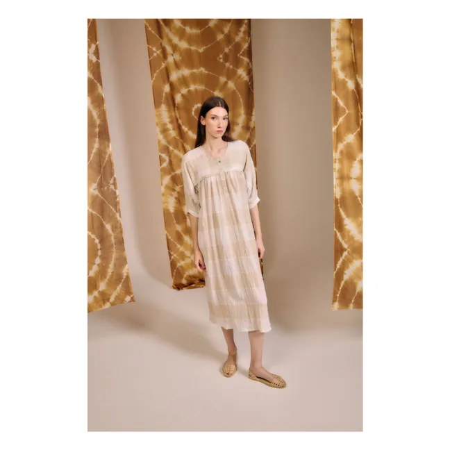 Kleid Sisalde Leinen und Baumwolle | Sandfarben