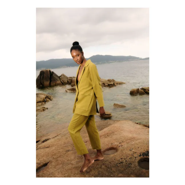 Selva Linen Jacket | Olive green
