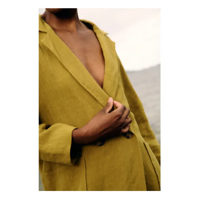 Selva Linen Jacket | Olive green