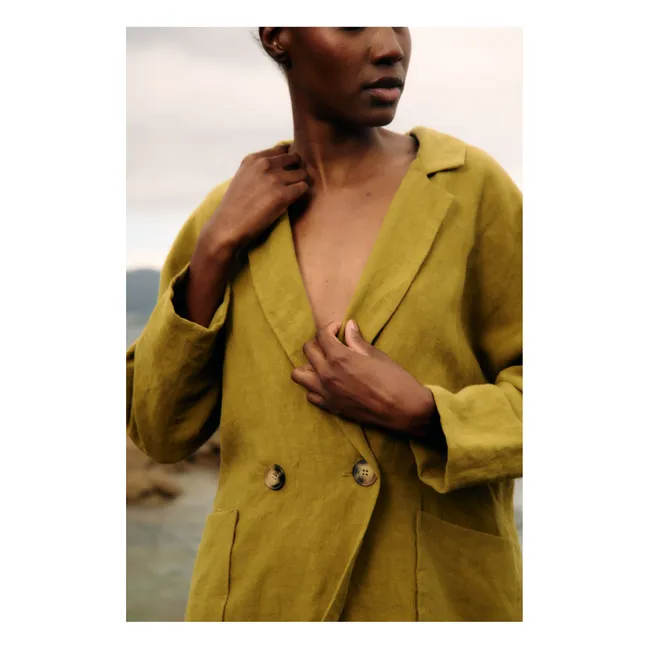 Selva Linen Jacket | Olive green
