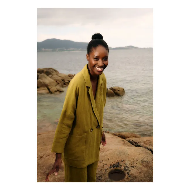 Selva Linen Jacket | Olive green