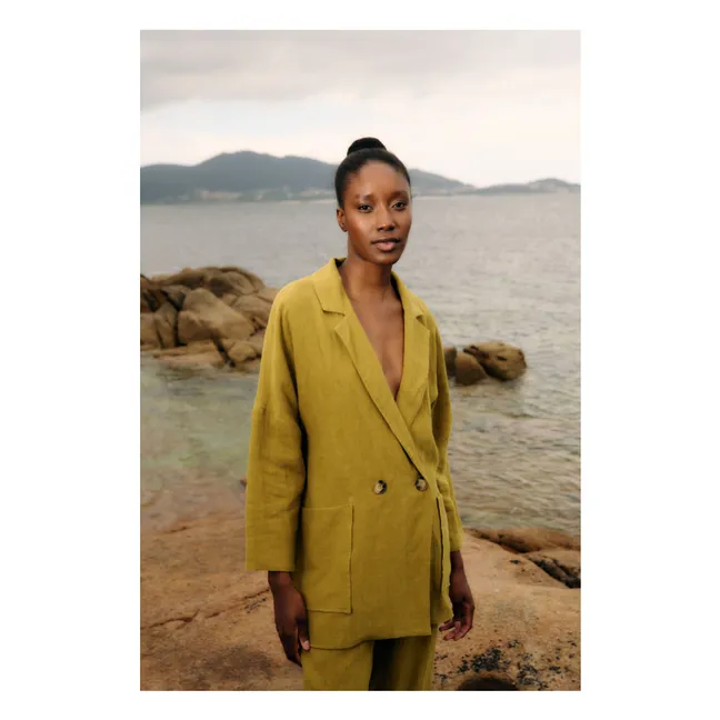 Selva Linen Jacket | Olive green