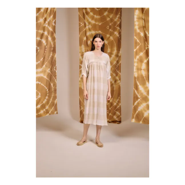 Kleid Sisalde Leinen und Baumwolle | Sandfarben