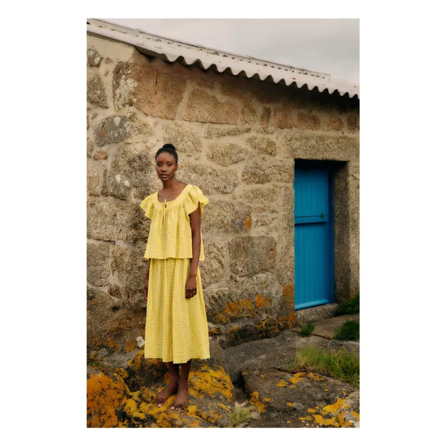 Jupe Pineapple Carreaux Lin | Jaune
