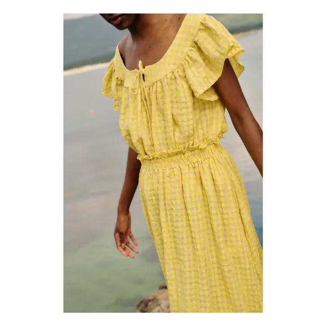 Jupe Pineapple Carreaux Lin | Jaune