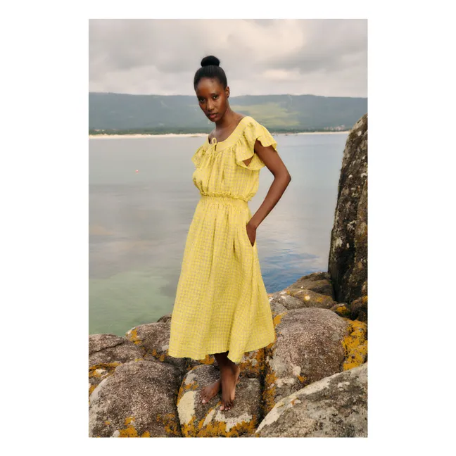 Rock Pineapple Kariert Leinen | Gelb