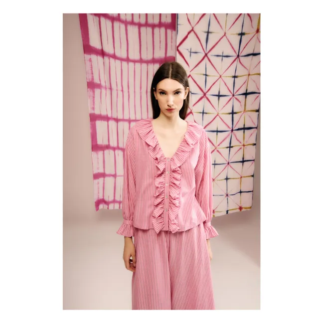 Bluse Orquidea Gestreift | Rosa