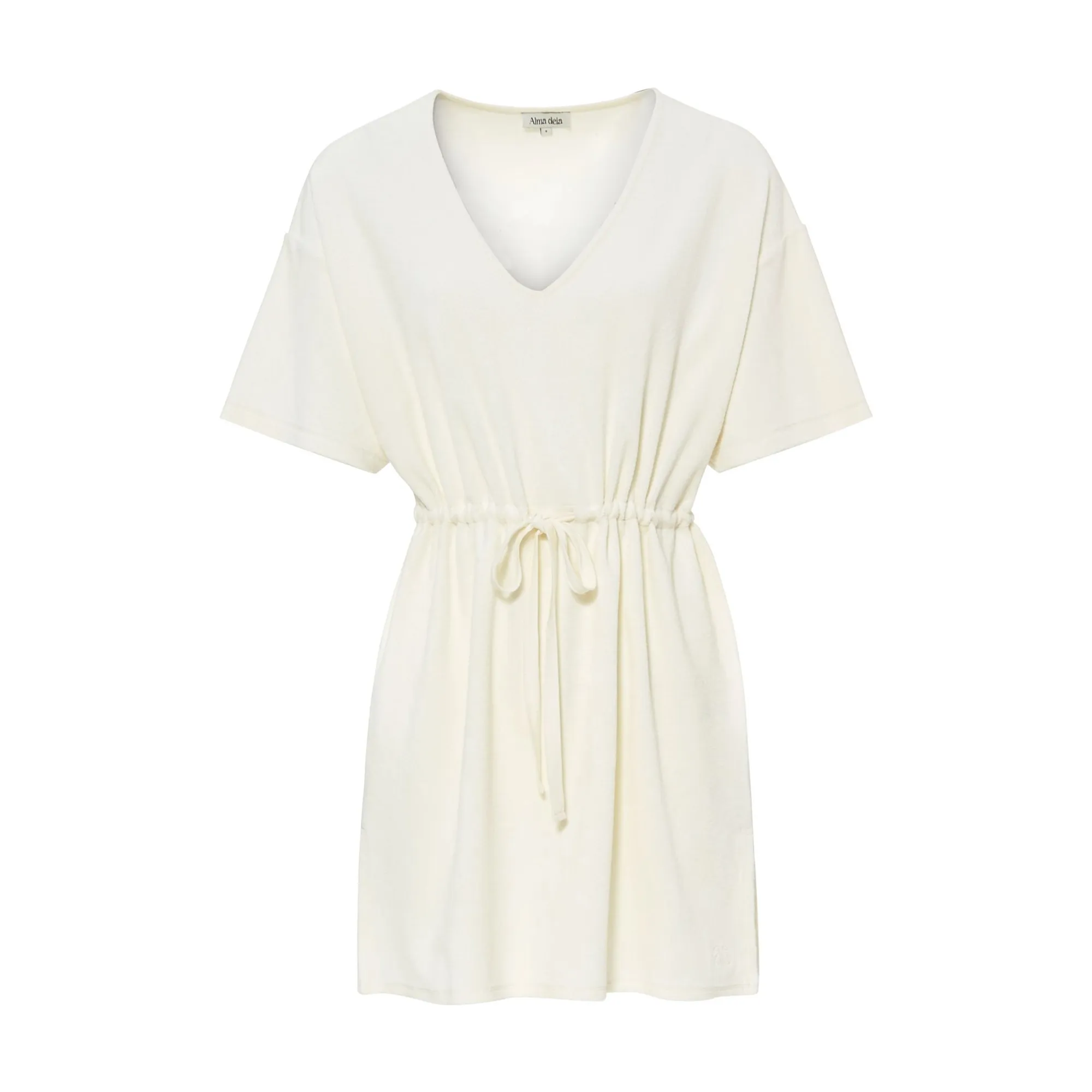 Alma Deia Off White Organic Cotton Terry Knotted Top