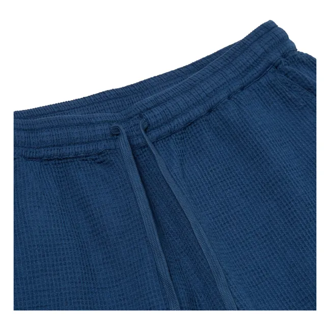 Pantalones cortos de gofre sencillo | Azul Marino