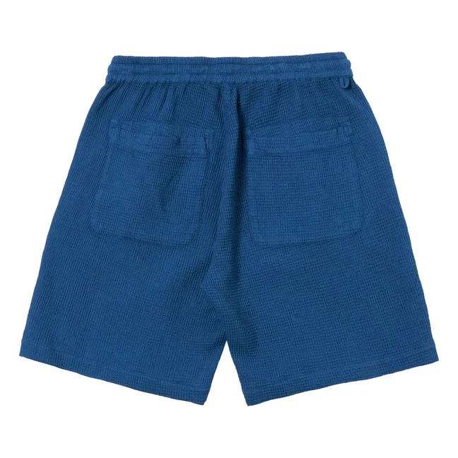 Pantalones cortos de gofre sencillo | Azul Marino
