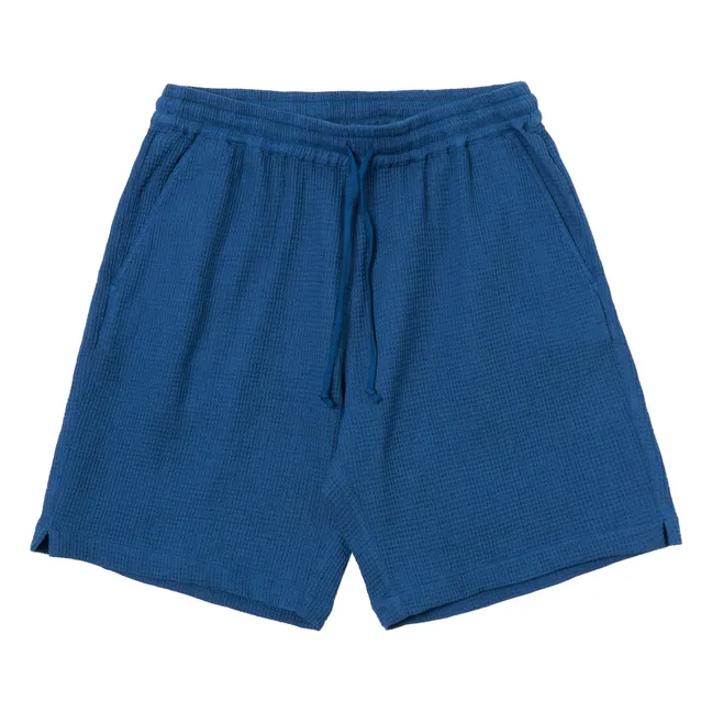 Pantalones cortos de gofre sencillo | Azul Marino