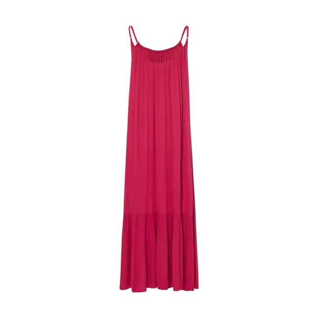 Viscose Halter Maxi Dress | Fuchsia