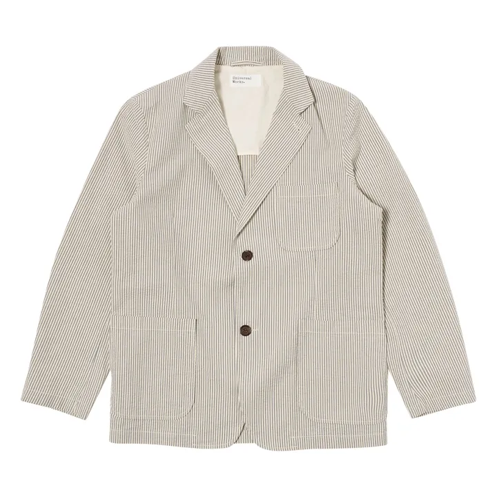 Chaqueta Derby a rayas | Gris- Imagen del producto n°0