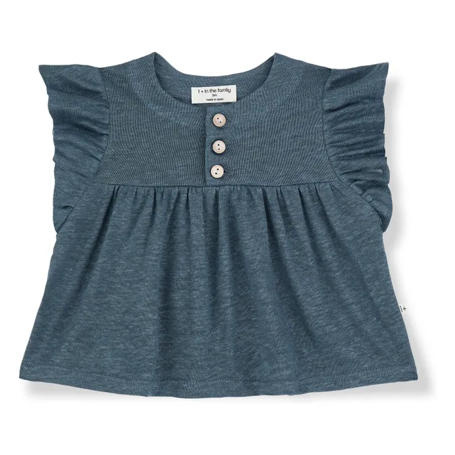Blouse Rim Lin | Bleu pétrole