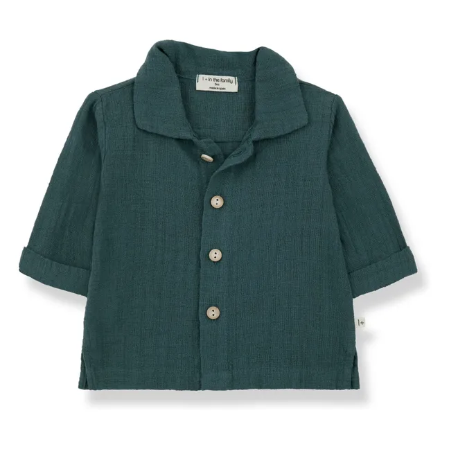 Ernest Camicia in garza di cotone | Blu petrolio