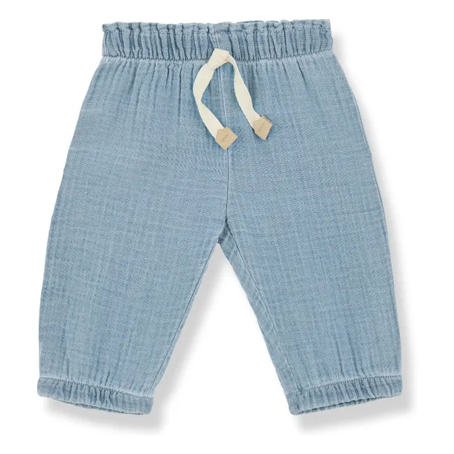 Pantalon Loretta Gaze de Coton | Bleu jean