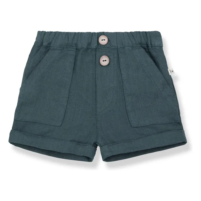 Pantalones cortos de lino Peris | Azul Petróleo