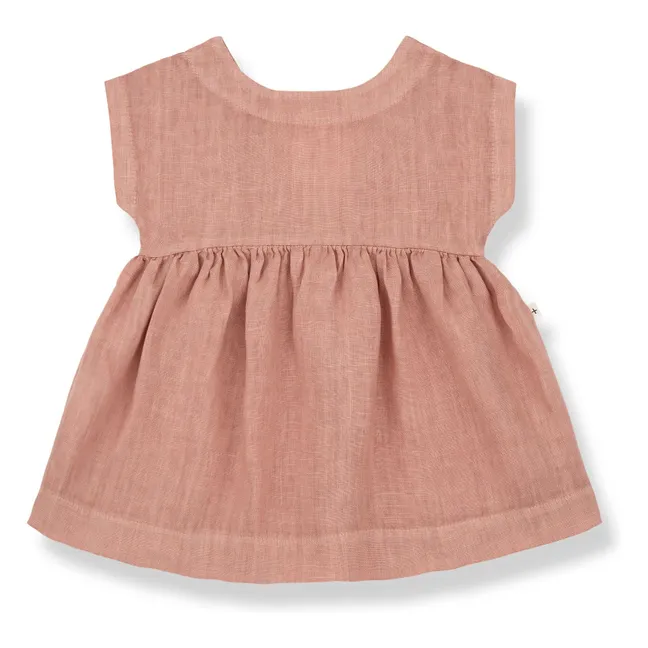 Vestido de lino Bruna | Rosa Viejo
