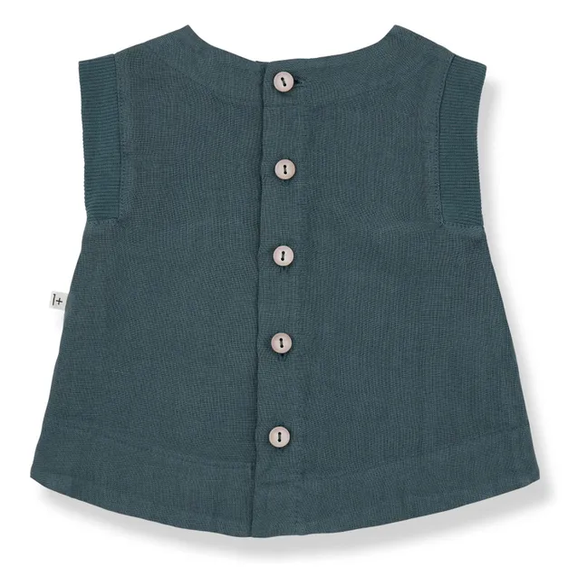 Blusa de lino Petra | Azul Petróleo