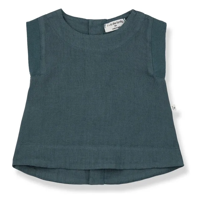 Blusa de lino Petra | Azul Petróleo