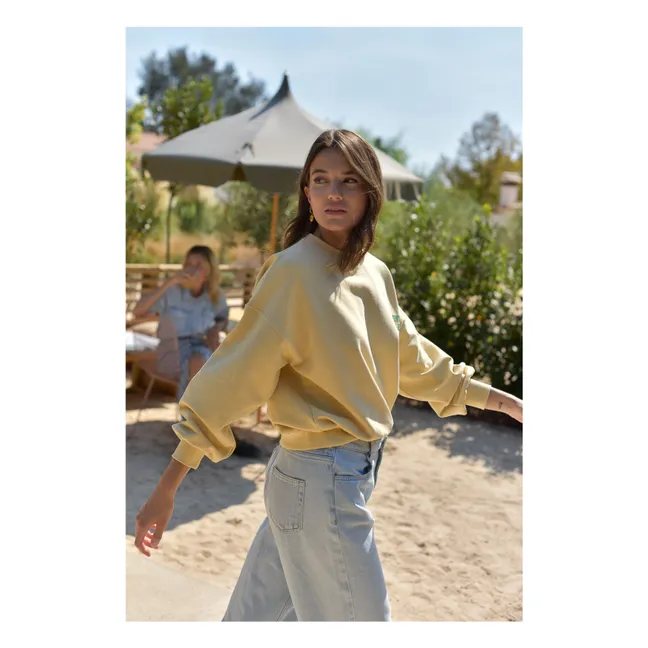 Romy Mint Sweat Organic Cotton - Women's Collection | Pale yellow